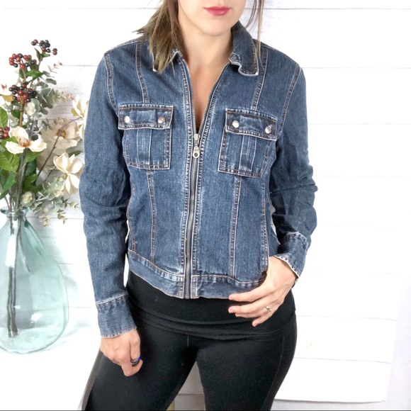 French Cuff Jackets & Blazers - FRENCH CUFF Blue Denim Jean 100% Cotton Jacket